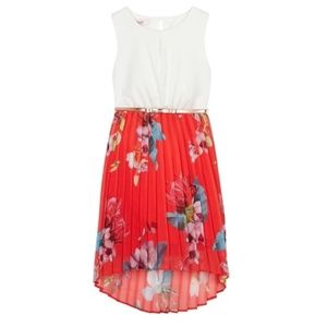 Baker by Ted Baker Girls' Red Floral Mock Dress AGE 13